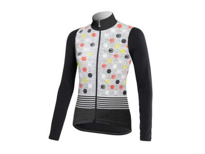 DOTOUT DÁMSKÝ DRES S DLOUHÝM RUKÁVEM FANATICA MELANGE LIGHT GREY-BLACK S (Veľkosť S)