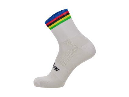 ponozky santini uci world champion tri white 1 o