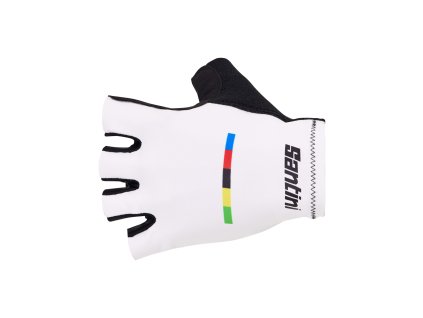 Rukavice SANTINI UCI World Champion White - XL (Veľkosť 3XL)