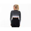 Crussis Crop Top dámsky dlhý rukáv čierna farba ružová farba (Veľkosť XS)
