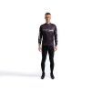Crussis Cyklistický dres – ONE pánsky dlhý rukáv čierno-biela farba (Veľkosť S)