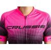 Crussis Cyklistický dres dámský krátký rukáv čierno-ružová farba (Veľkosť XS)
